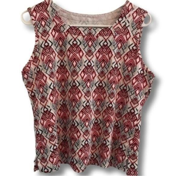 Kim Rogers Geometric Top. Size Large. - Picture 1 of 5